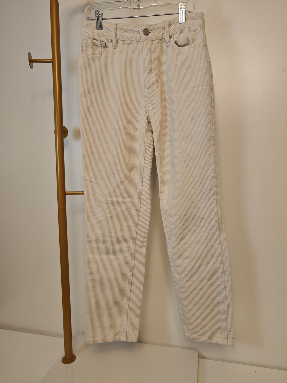 PacSun Womens Cream Corduroy Straight Leg Pants 860BT200382